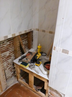 In progress shower refurbishment sheers - in progress