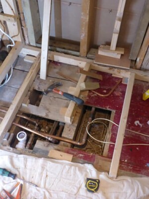 In progress shower refurbishment sheers - in progress